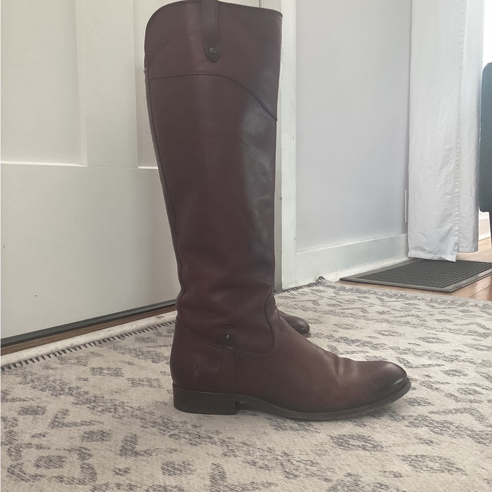 Classic Women's Tall Leather Riding Boots - Brown